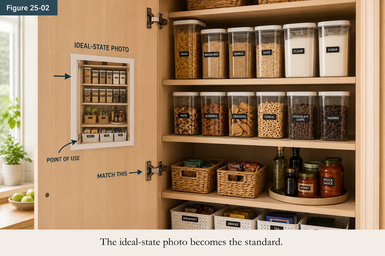 A standardized, well-labeled workspace