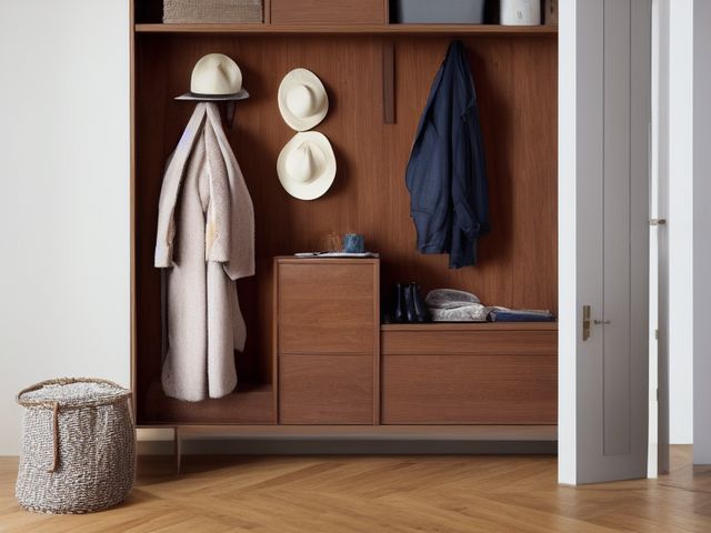 The Coats and Outerwear in the Entryway, illustrated.